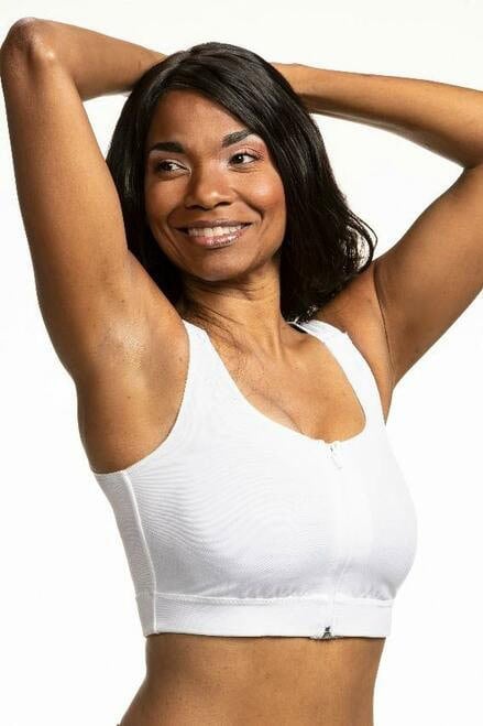 White Mastectomy Front Closure Bra